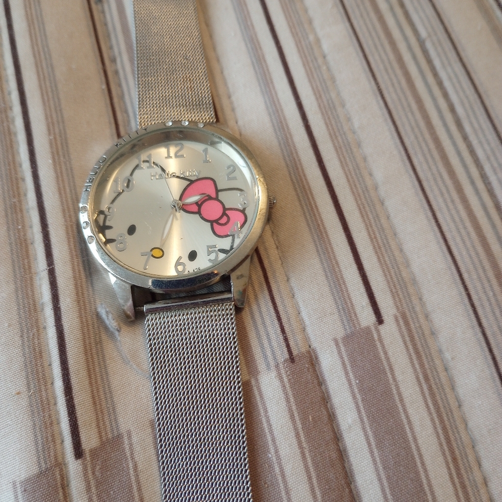 Hello Kitty Silver Mesh Watch
